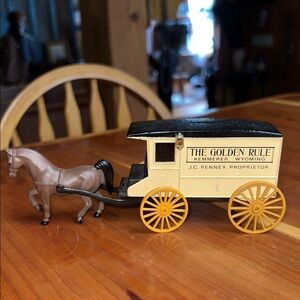JC Penny Horse and Buggy Ertl #28350 Coin Bank The Golden Rule